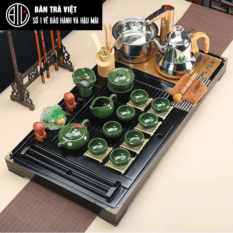 [Available] tea set table intelligent electric, electric stove tea automatic, enamel cup Reef Blue Pearl