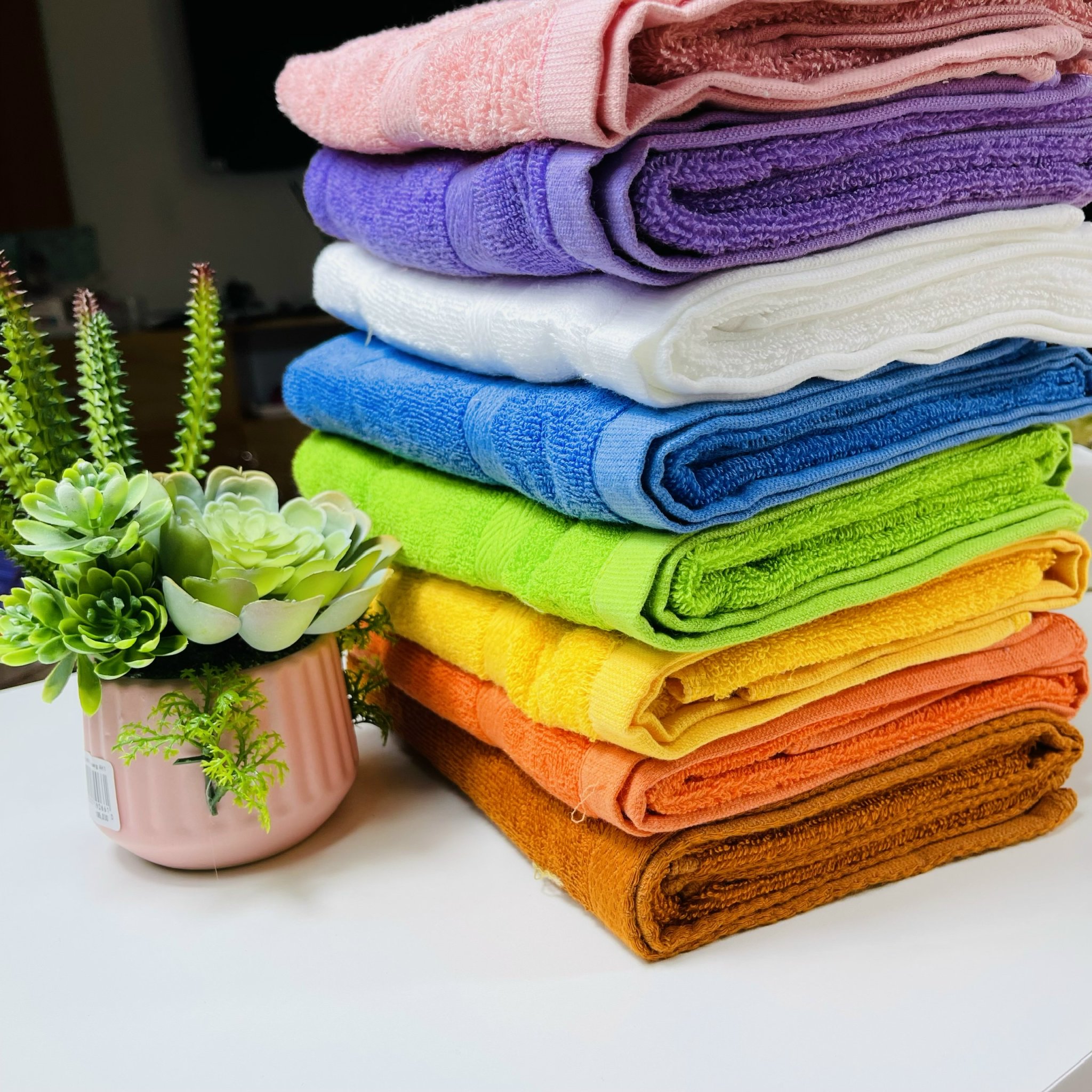 Combo 3 chiếc Khăn tắm cotton màu 50 * 100cm, Tân Thịnh