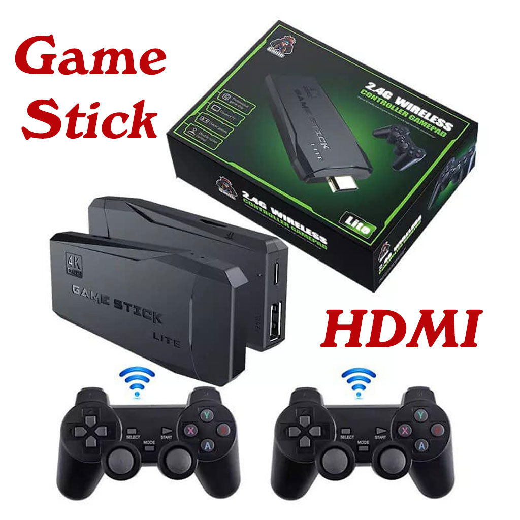 Máy chơi game 4 nút tay cầm không dây 3500/1000 trò kết nối HDMI TV 4K, máy chơi game stick 4K cổ điển, máy chơi game PS contra, bóng đá - 2 người chơi - Chính Hãng