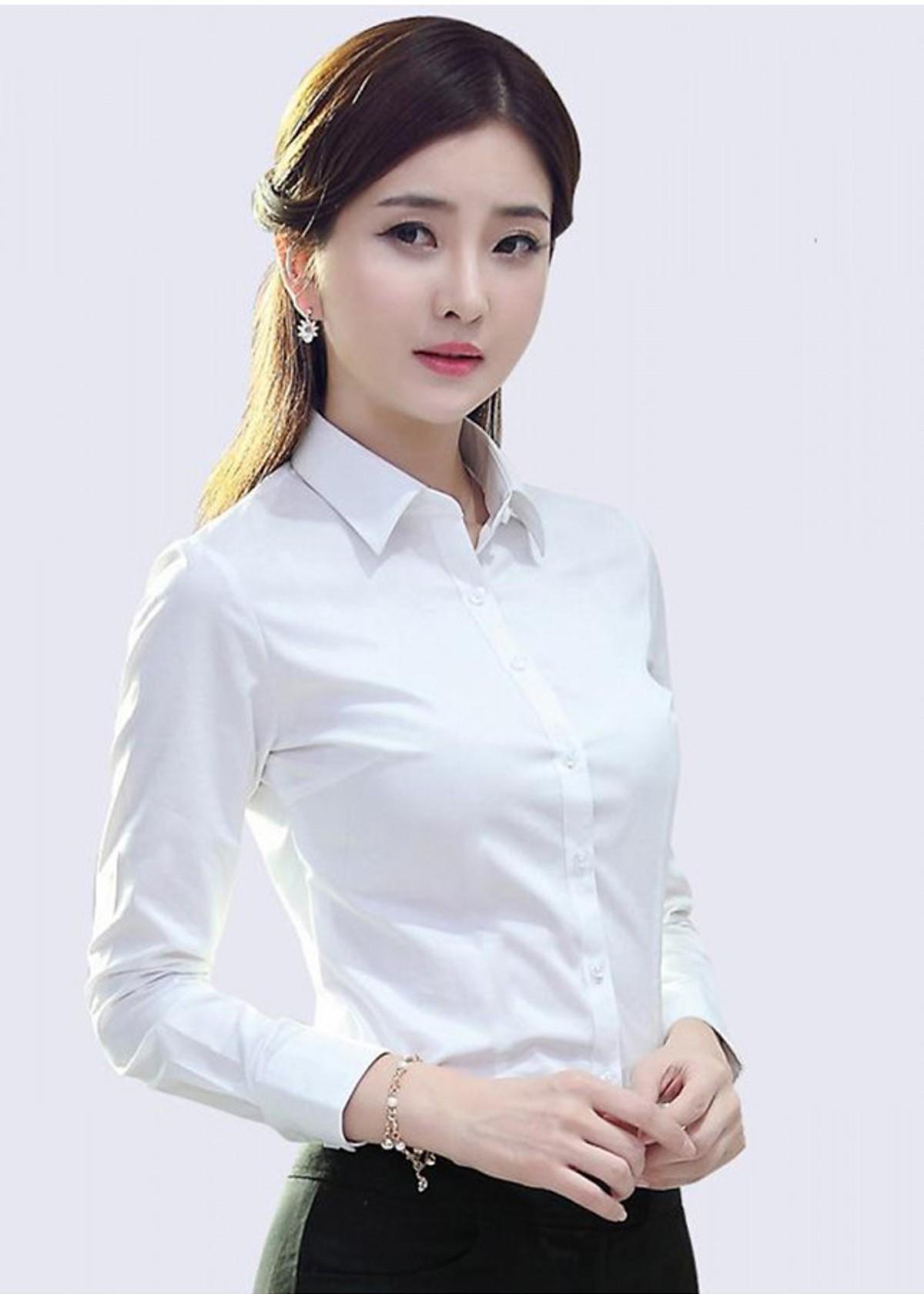 White shirt long sleeve business wear, style basic, gentle womanly LCXA02