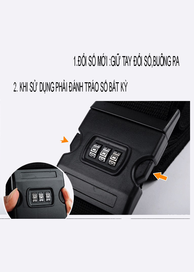 combo 2 Dây Đai Vali Khóa Số Chống Trộm