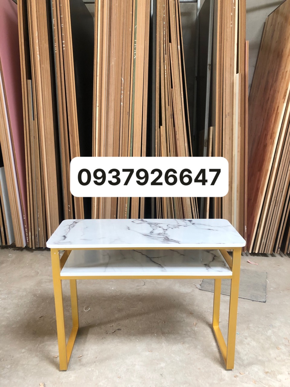 Bàn làm việc ,bàn làm nail gỗ giả đá chân sắt