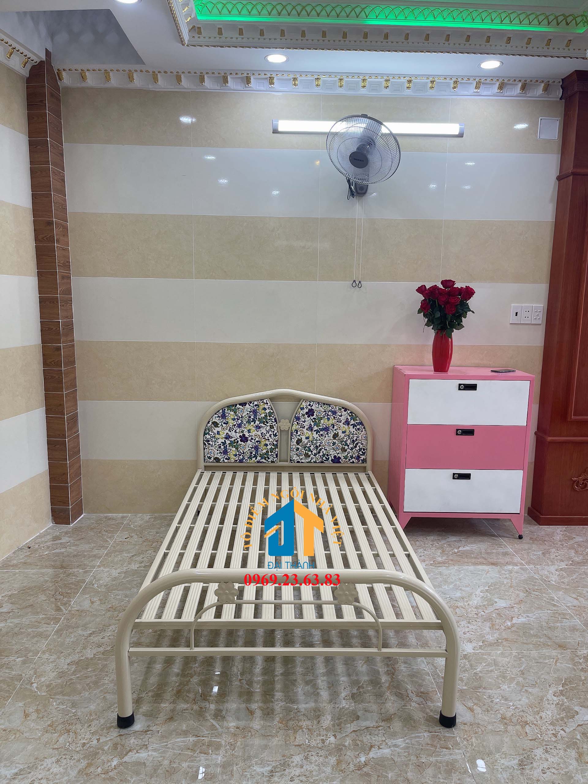 Giường  sắt ngang 0,8M dài 2M – GS01