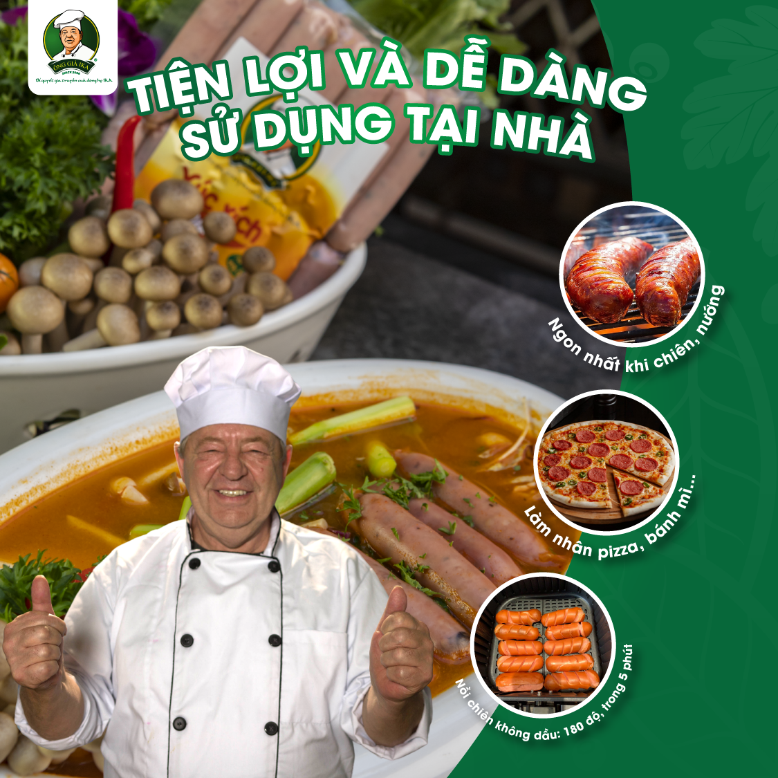 [ Chỉ giao HCM & Hà Nội ] Xúc xích Nấm 400g Ông già Ika