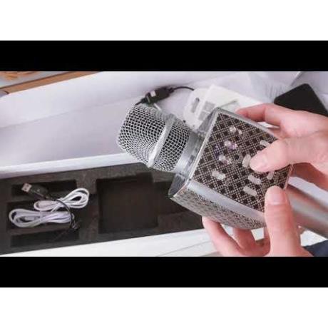 Mic karaoke YS95 cao cấp - Micro Bluetooth YS-95 tích hợp loa bass không dây