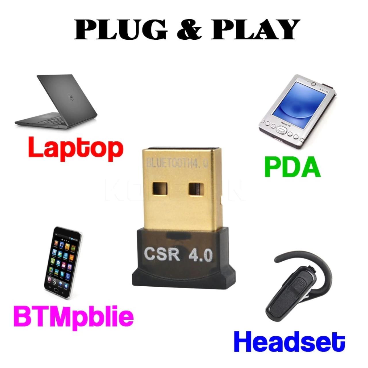 adapter bluetooth - USB bluetooth cho PC- USB Bluetooth CSR 4.0 - usb bluetooth không dây - bổ sung bluetooth cho máy tính (Đen)