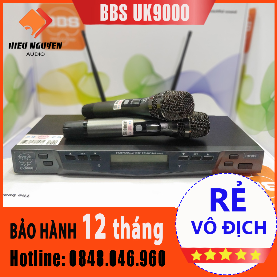 Micro không dây BBS UK9000 (Vỉ tím có tự ngắt và cảm biến gia tốc)