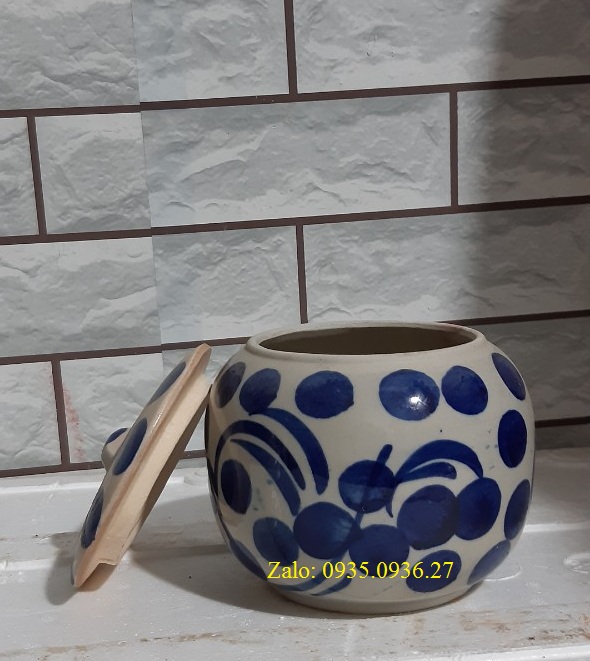 [HCM]lọ hủ thố đựng gia vị chấm bi C15*R14 cm