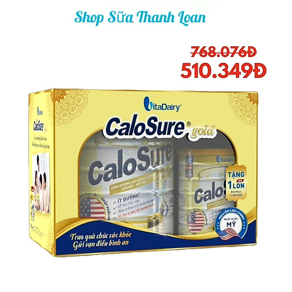 (MUA 1 TẶNG 1) (Tích XU) Sữa Bột Calosure Gold Ít Đường 900g.
