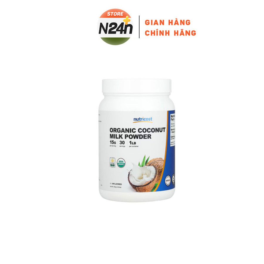 Nutricost organic coconut milk powder 454gram bột sữa dừa hữu cơ