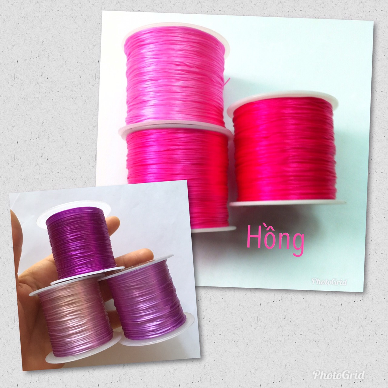 Cước tơ lụa chun co giãn xỏ hạt đá hạt gỗ phong thủy (2.2m/ đoạn)