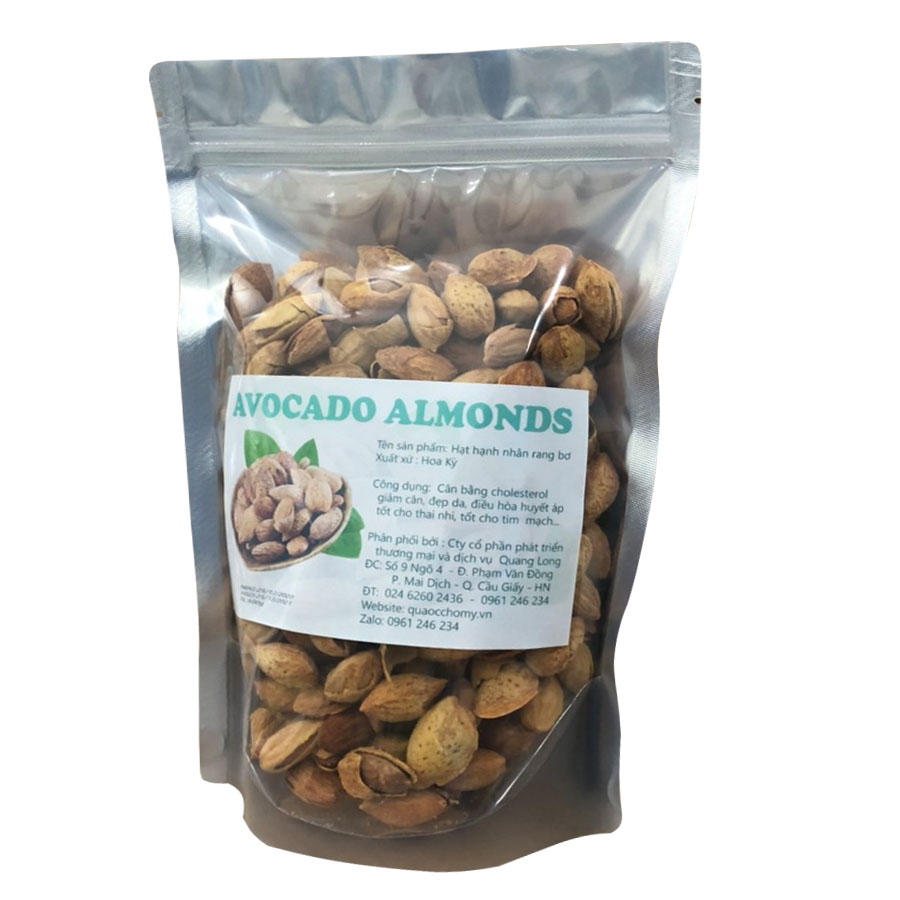 Hạt hạnh nhân còn vỏ rang bơ 500gr -Loại 1