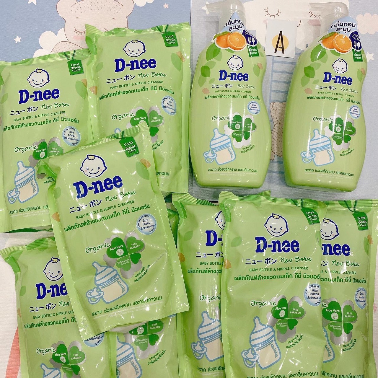 Combo 1 chai + 1 túi nước súc bình dnee thái lan