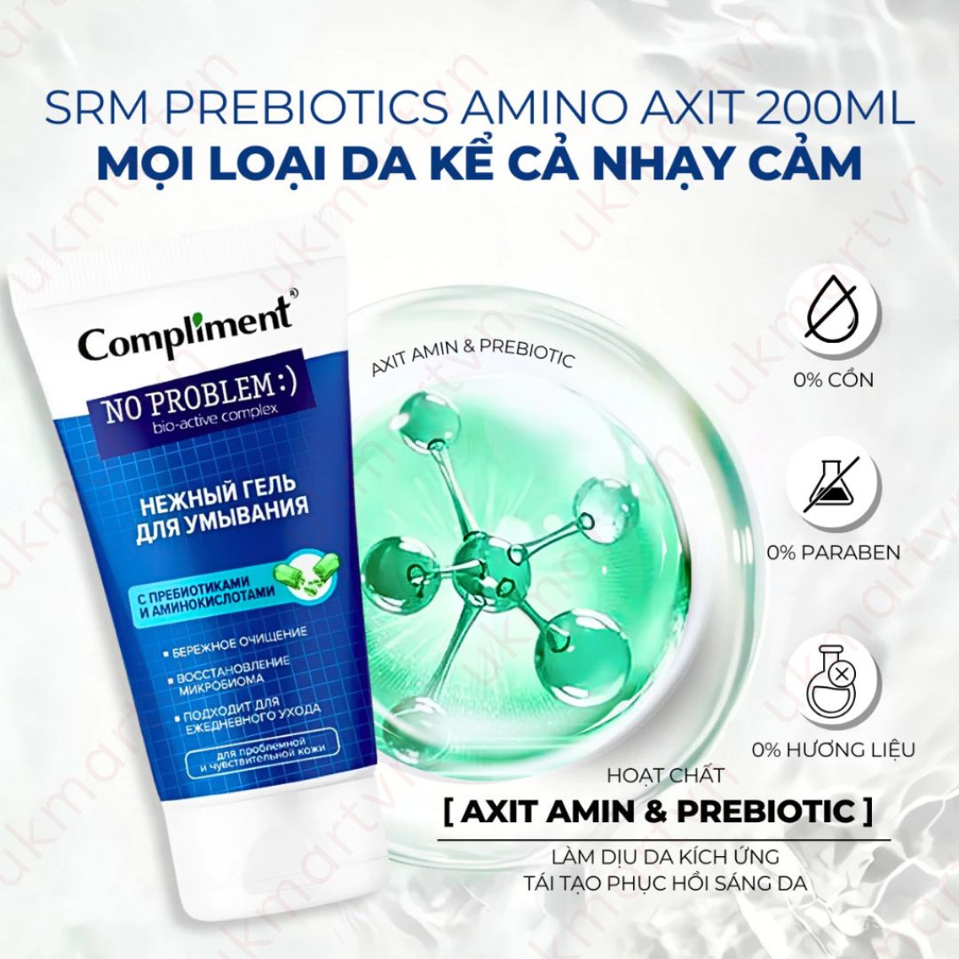 Gel rửa mặt BHA Compliment No Problem làm sạch sâu, giảm viêm & mụn 200ml