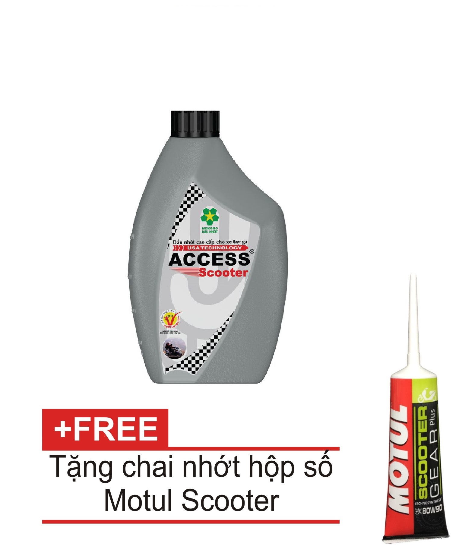 [HCM]Combo nhớt xe tay ga cao cấp ACCESS Scooter 800ml tặng nhớt hộp số Motul Gear Oil 120ml