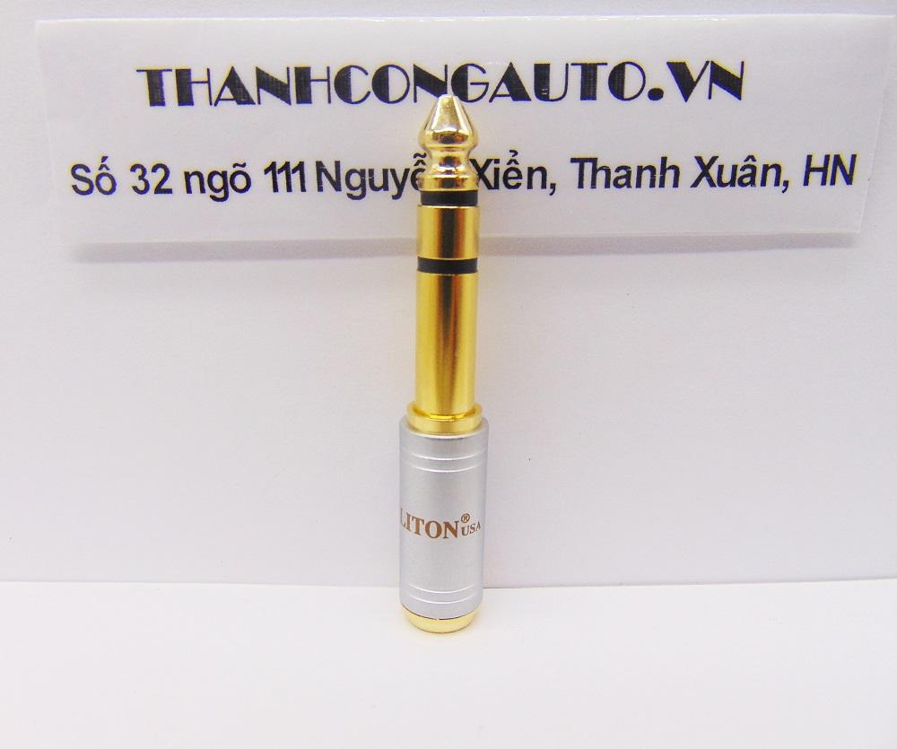 01 cái Jack chuyển audio 6.35/6.5mm ra 3.5mm stereo gold 24K Liton USA