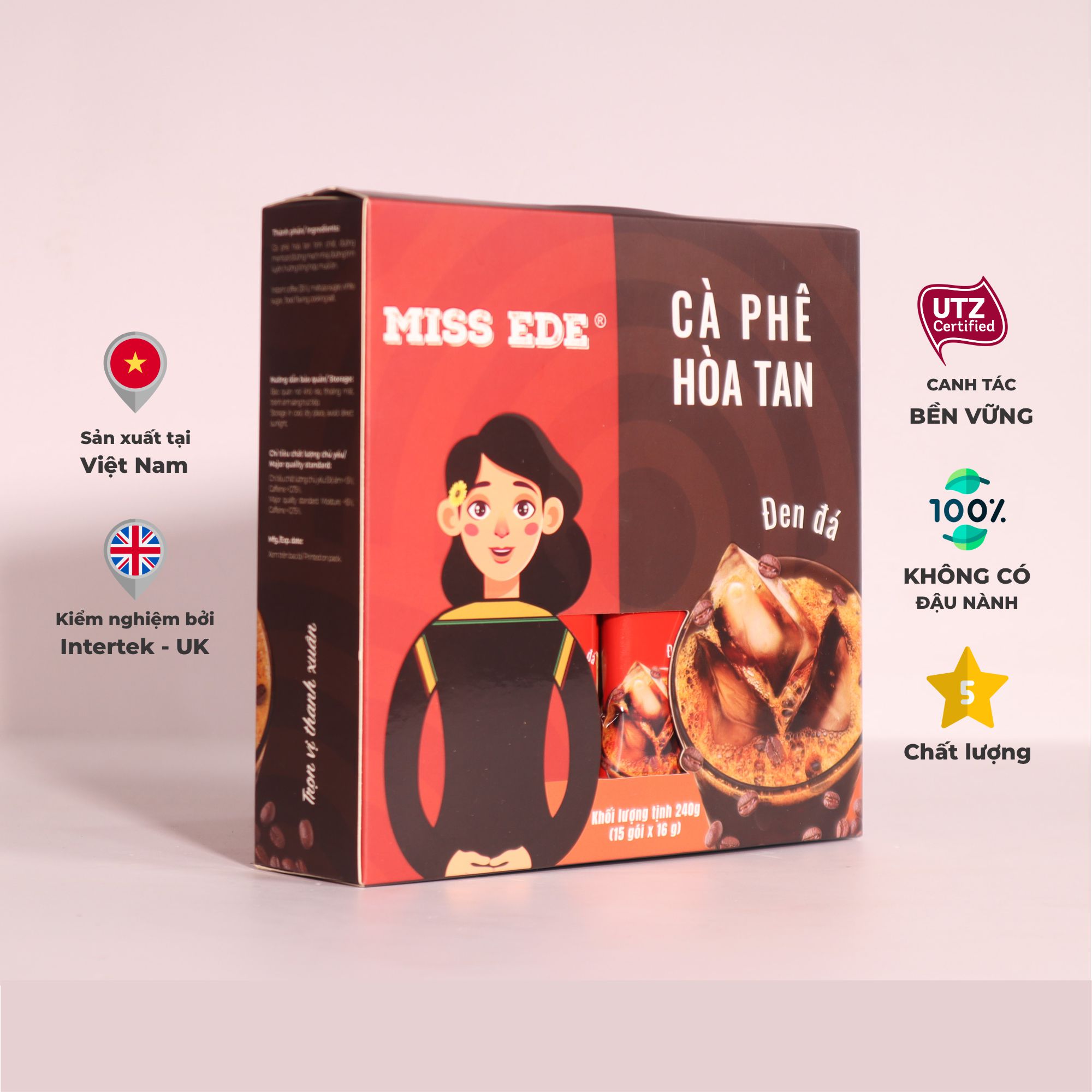 Cà phê hoà tan MISS EDE - 240g (15 gói x 16 g) MISS EDE