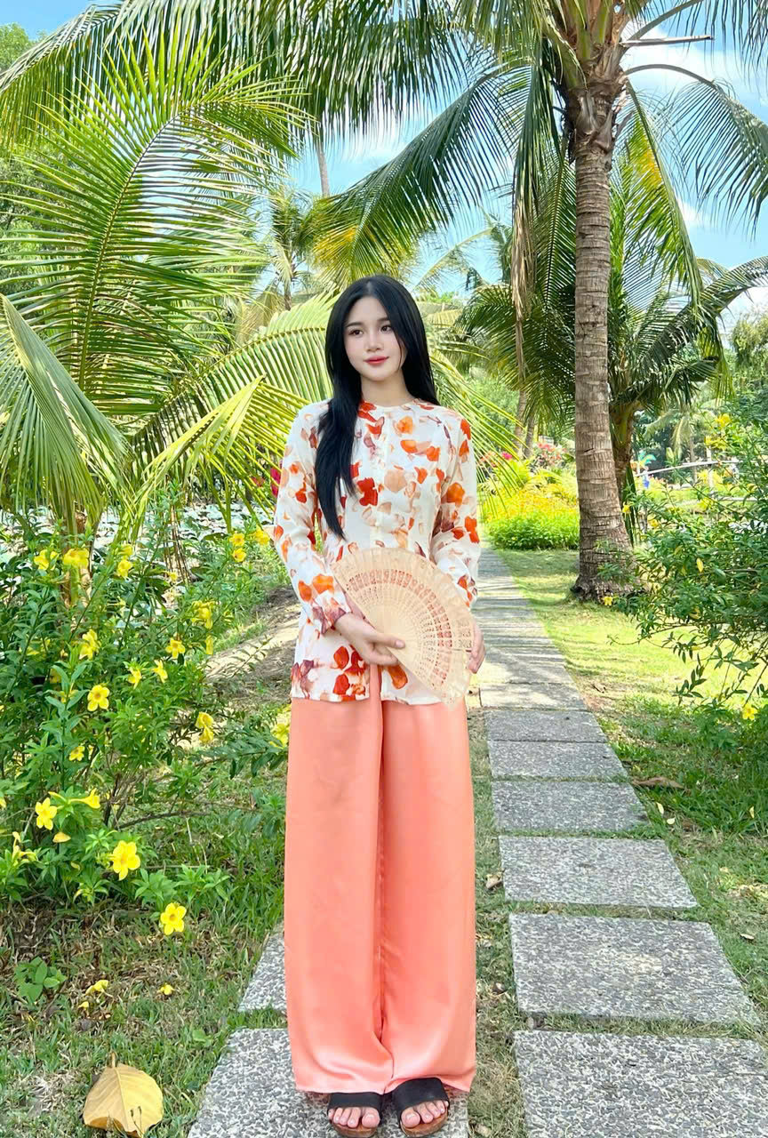 ÁO BÀ BA HOA GIÓ LỤA CAO CẤP
