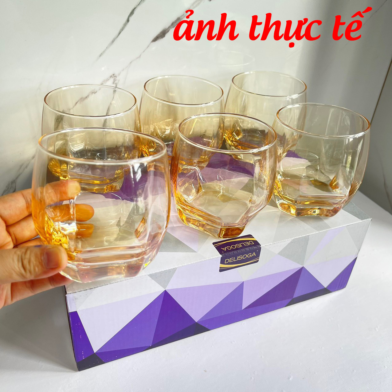 Ly thủy tinh, bộ 6 ly thủy tinh ly rock thủy tinh pha lê uống whisky rượu mạnh, cốc uống rượu wine glass dieulinhshop