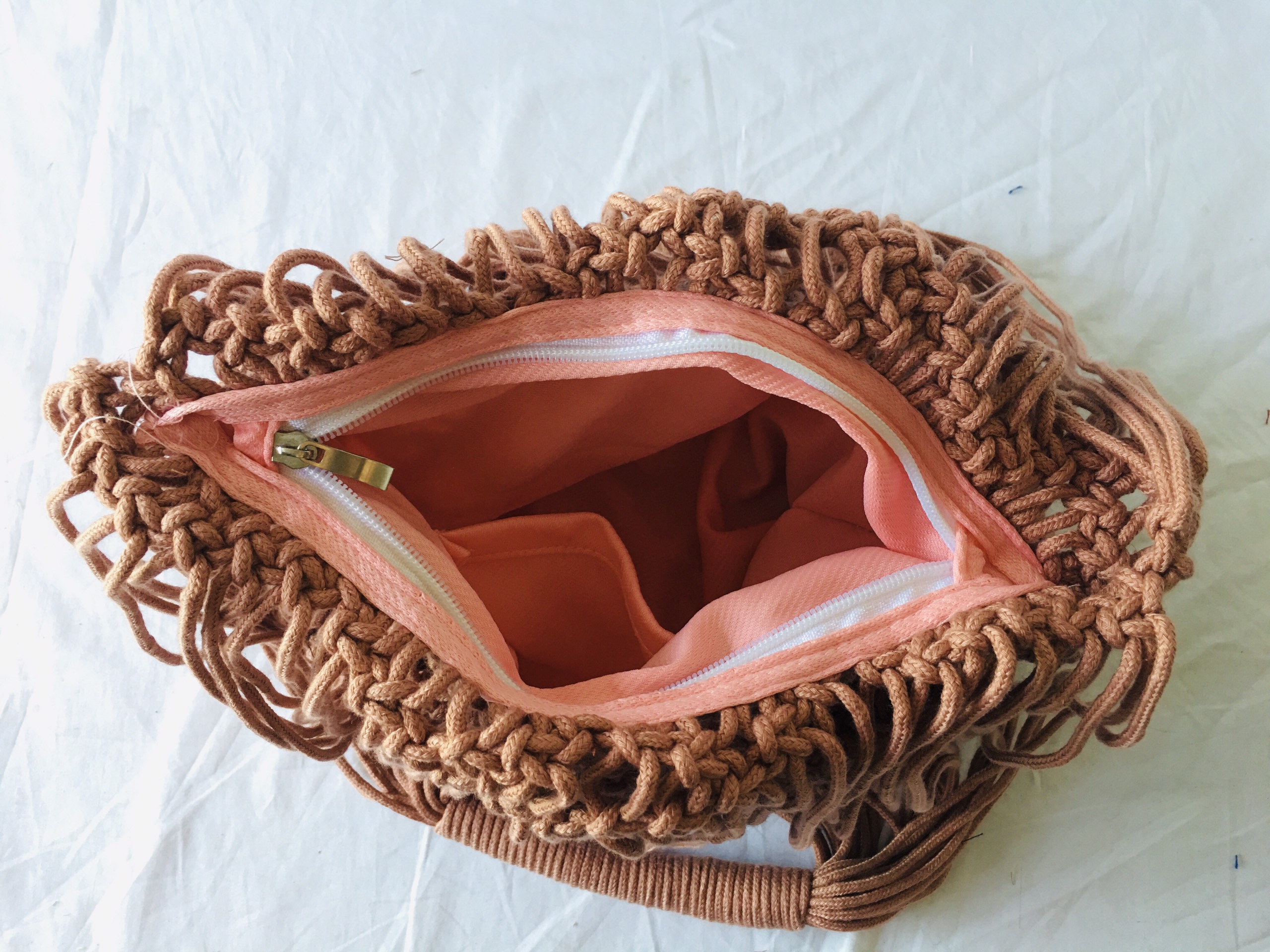 Túi Đeo Vai Macrame Đi Biển Phong Cách Boho Retro (Có Lót Bên Trong)