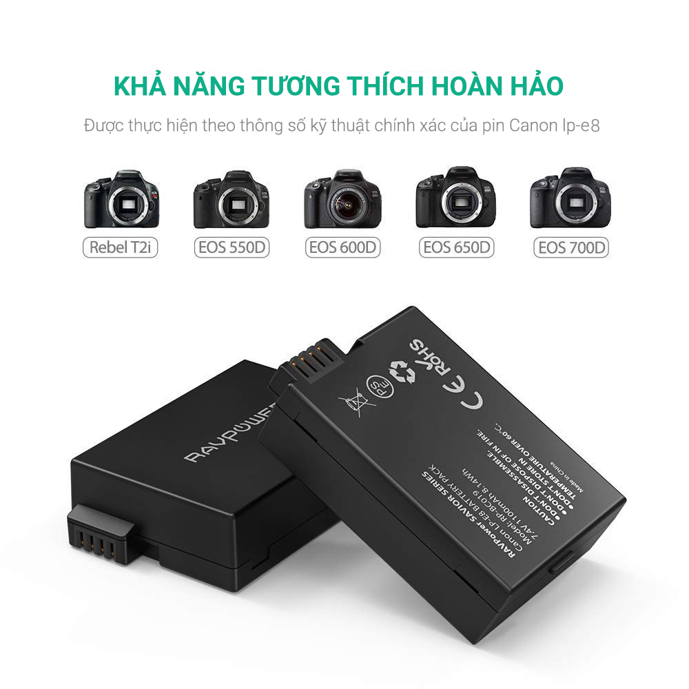 1 Pin máy ảnh RavPower thay thế cho pin LP-E8