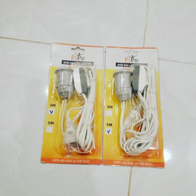 [HCM]Chuôi xoáy bóng đèn Φ27 có công tắc 3m Pipo