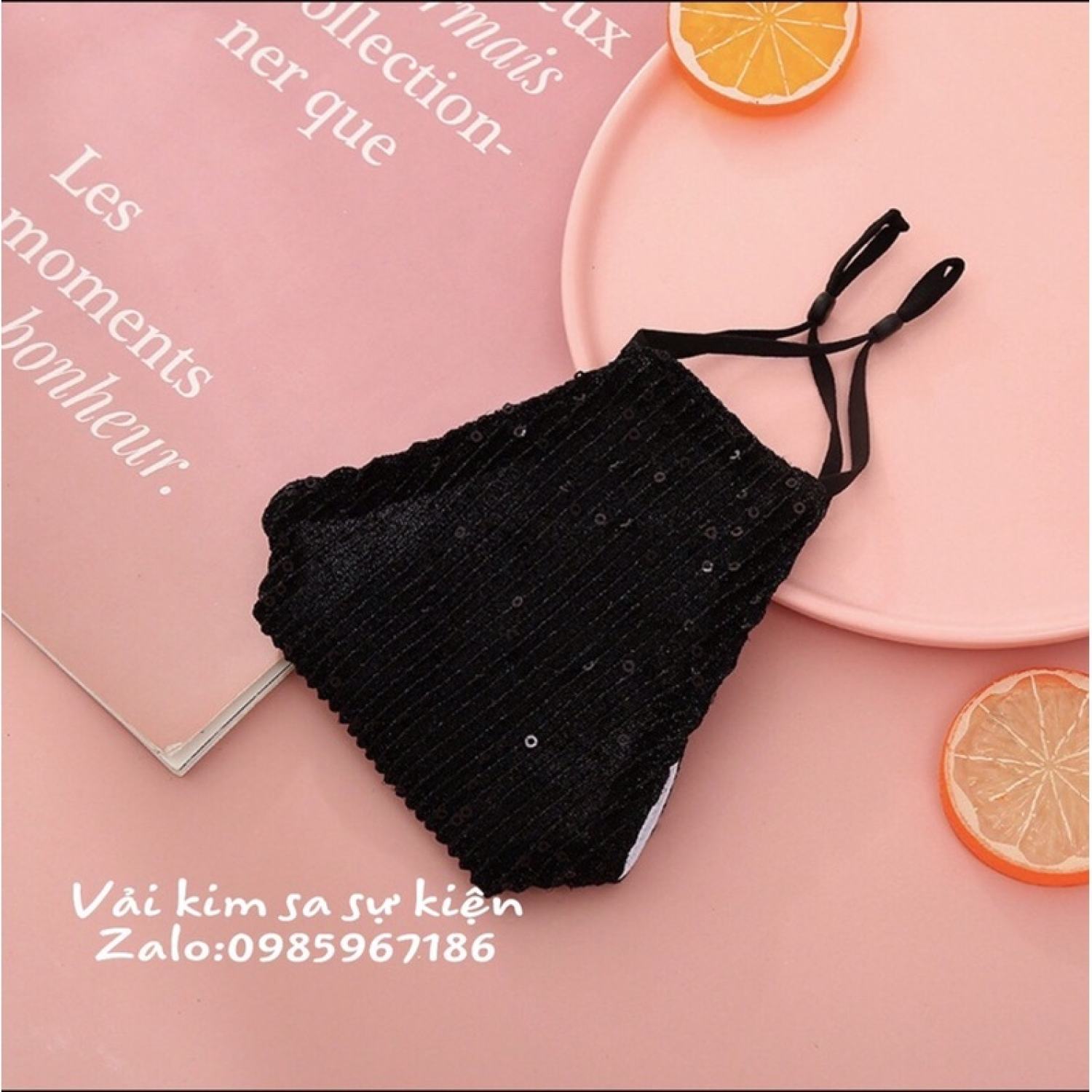 vải thun kim sa, vải sequin may đầm dạ hội
