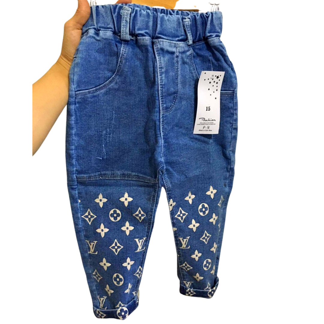 [Hoàn tiền 6%] Quần jean/ quần bò dài cá tính cho bé trai/gái 8-20kg (KHÔNG KÈM DÂY THẮC LƯNG)