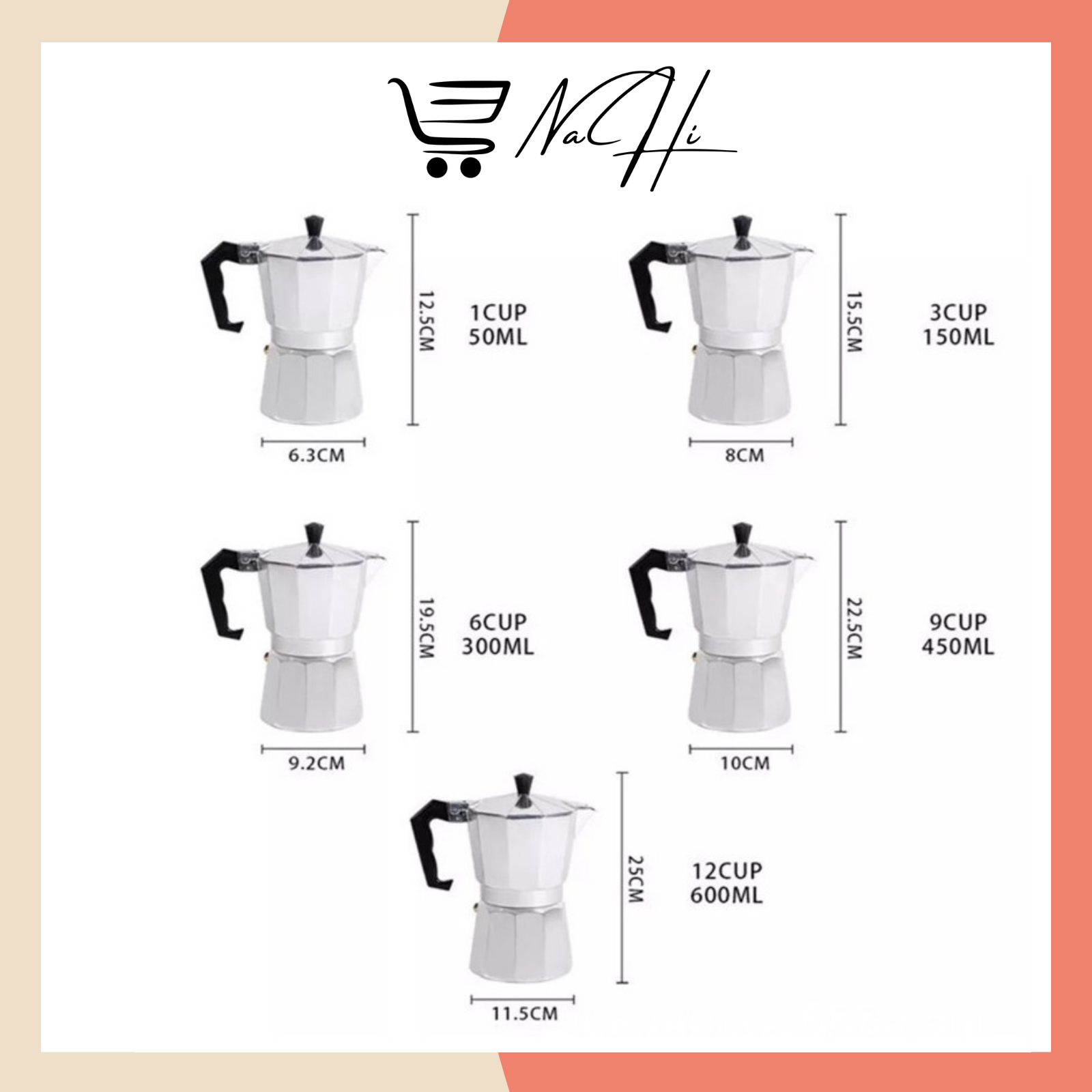 Ấm Pha Cà Phê Bialetti Moka 6cup 300ml