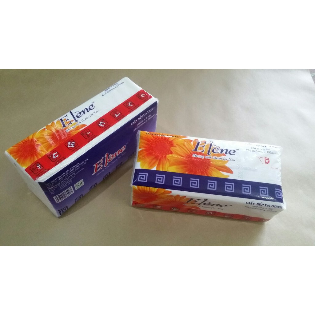 [Chính hãng] Khăn giấy bếp Elène đa dụng gói 100 tờ ( 2 lớp ) [Ảnh thật]