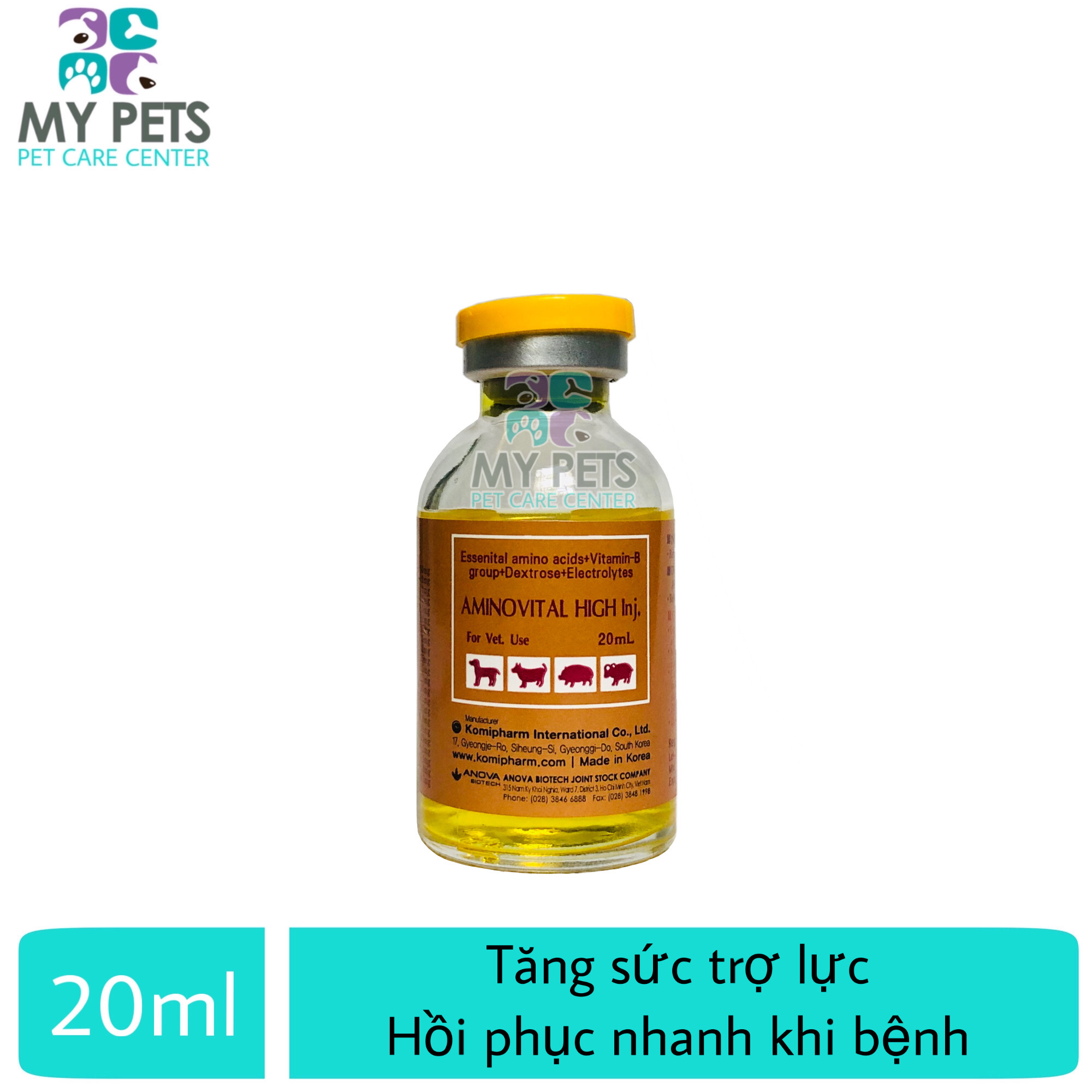 AMINOVITAL -  Trợ lực tăng sức tăng đề kháng cho gà đá chó mèo. - Lọ 20ml