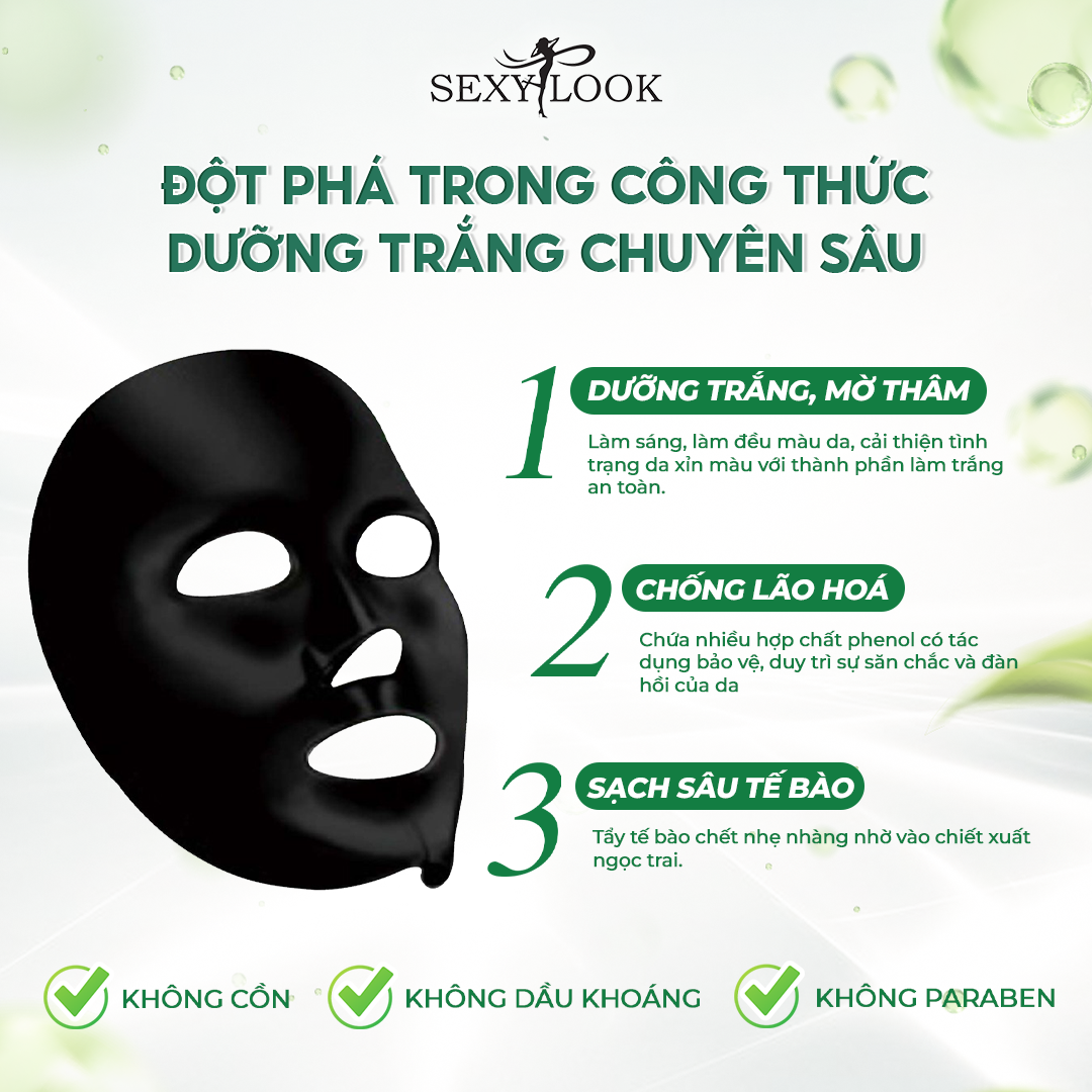 Mặt Nạ Đen Dưỡng Trắng Chuyên Sâu (28ml/miếng lẻ)