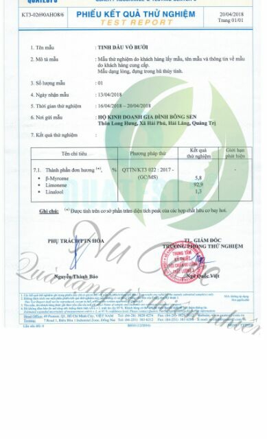 Tinh Dầu Bưởi Nguyên Chất 10ml