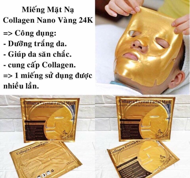 [COMBO] 10 MẶT NẠ COLLAGEN Vàng Trắng (combo2m-25k, combo 5m 55k, combo 10m-100k,  combo 20m- 185k)