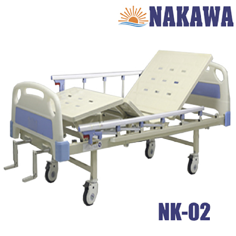 Giường bệnh nhân 2 tay quay NAKAWA NK-02,[Giá:7.900.000], giường y tế 2 tay quay, giường bệnh viện, thiết bị y tế chăm sóc người già, nursing bed cao cấp