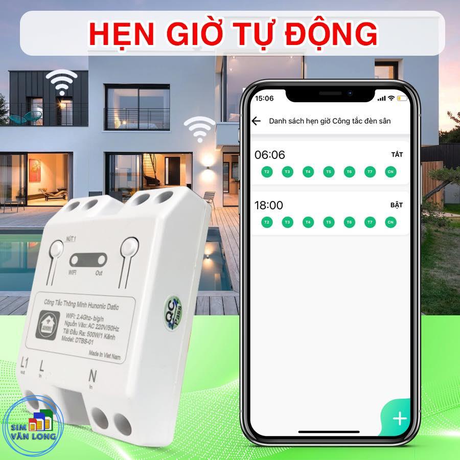 Công tắc thông minh Wifi Hunonic Datic điều khiển từ xa _L2