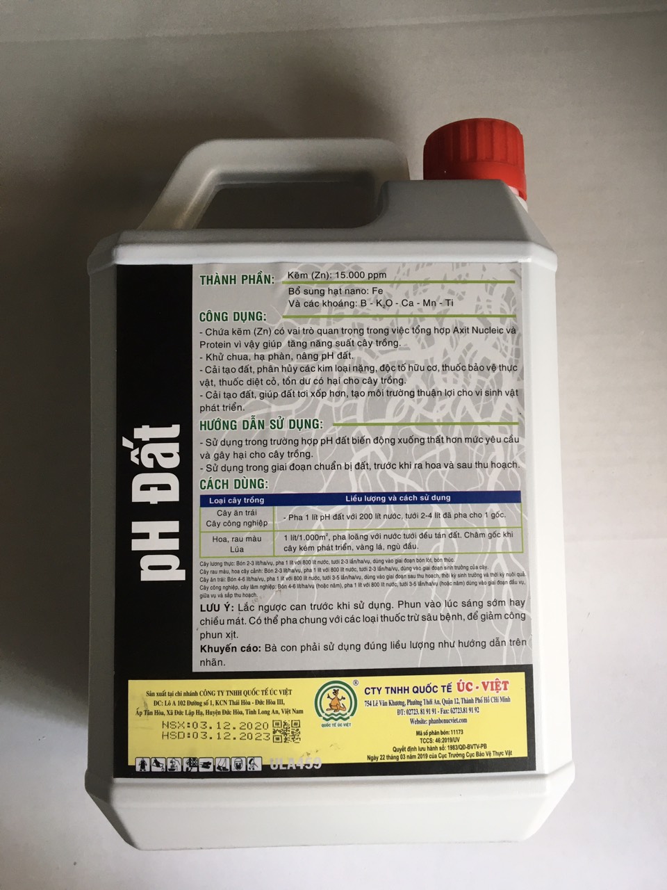Phân bón Chức Năng Thế Hệ Mới PH ĐẤT , CAN 5 LÍT