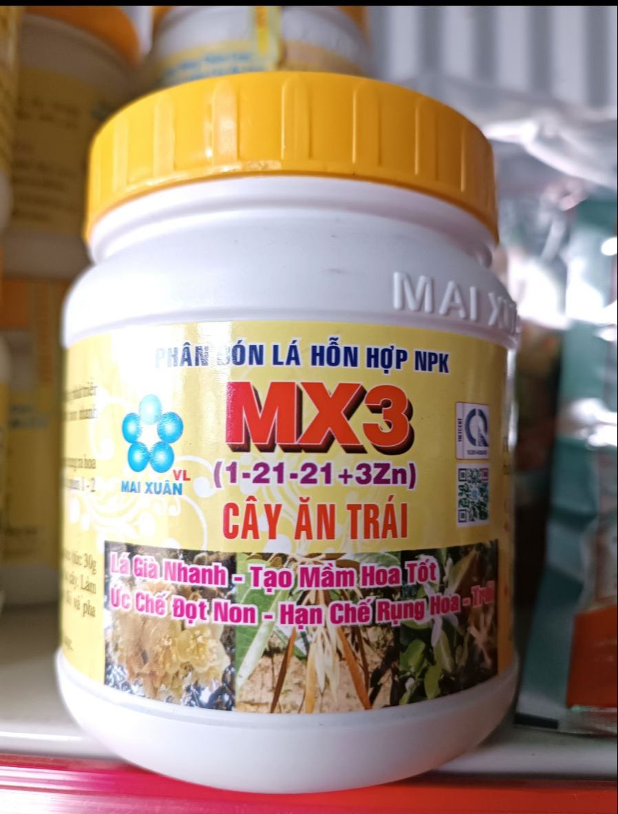 Phân bón lá hỗn hợp NPK MX3 (1-21-21-3Zn) hộp 400gr