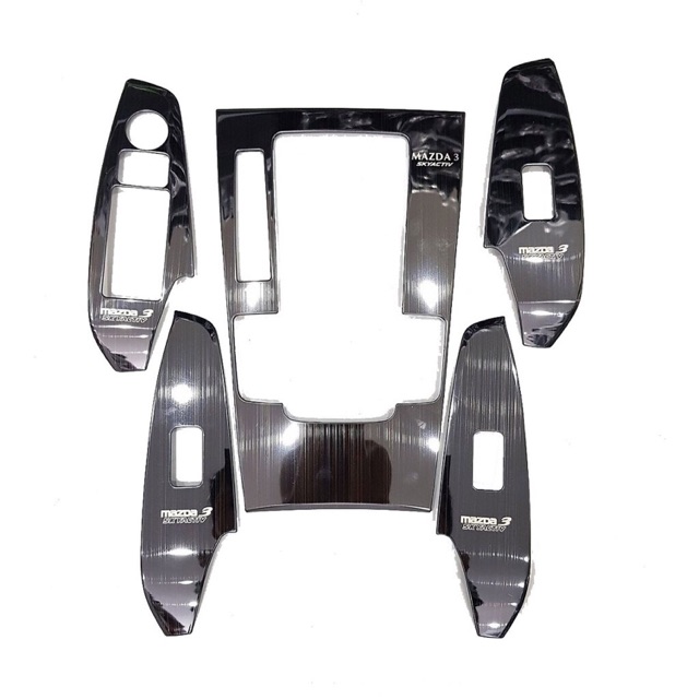 Ốp công tắc cửa, hộp số mazda 3 2020 2021 2022 titan bóng, ốp nội thất