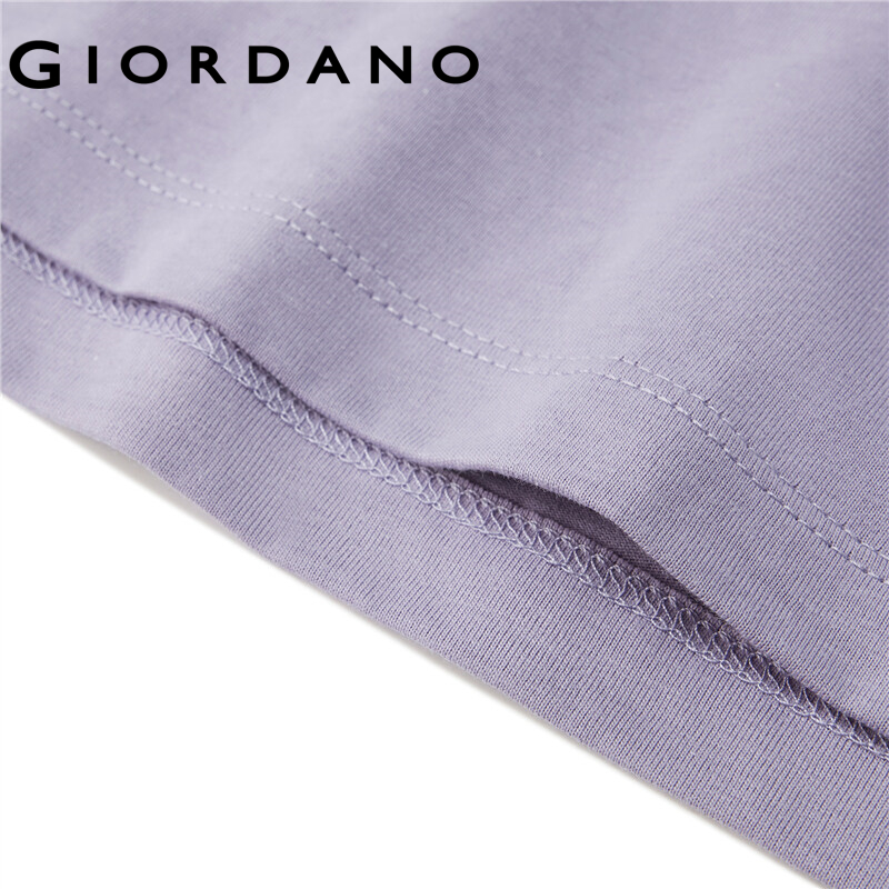 Áo thun nữ T-shirt cổ cao ngắn tay form rộng thoải mái chất 100% cotton mềm mại Giordano Free Shipping 05322396