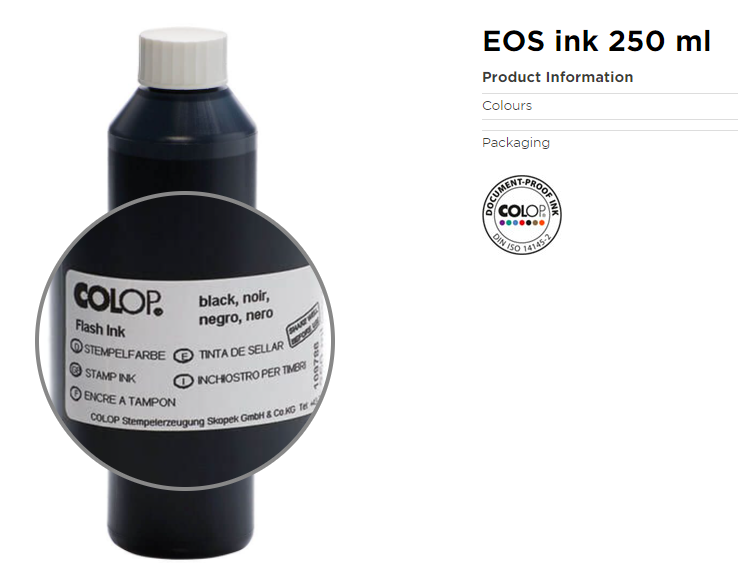 Mực dấu Flash dung tích 250ml dùng cho con dấu thẩm thấu (  COLOP)