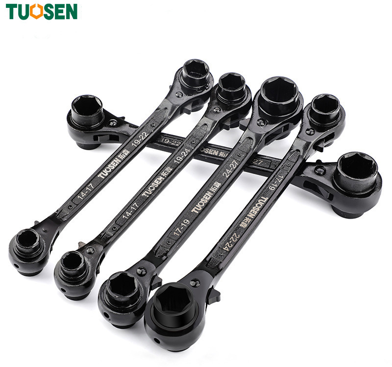 Cờ lê ổ cắm Ratchet  2 đầu TUOSEN, cờ lê bánh cóc - với 5 lựa chọn từ cỡ 14mm tới 27mm