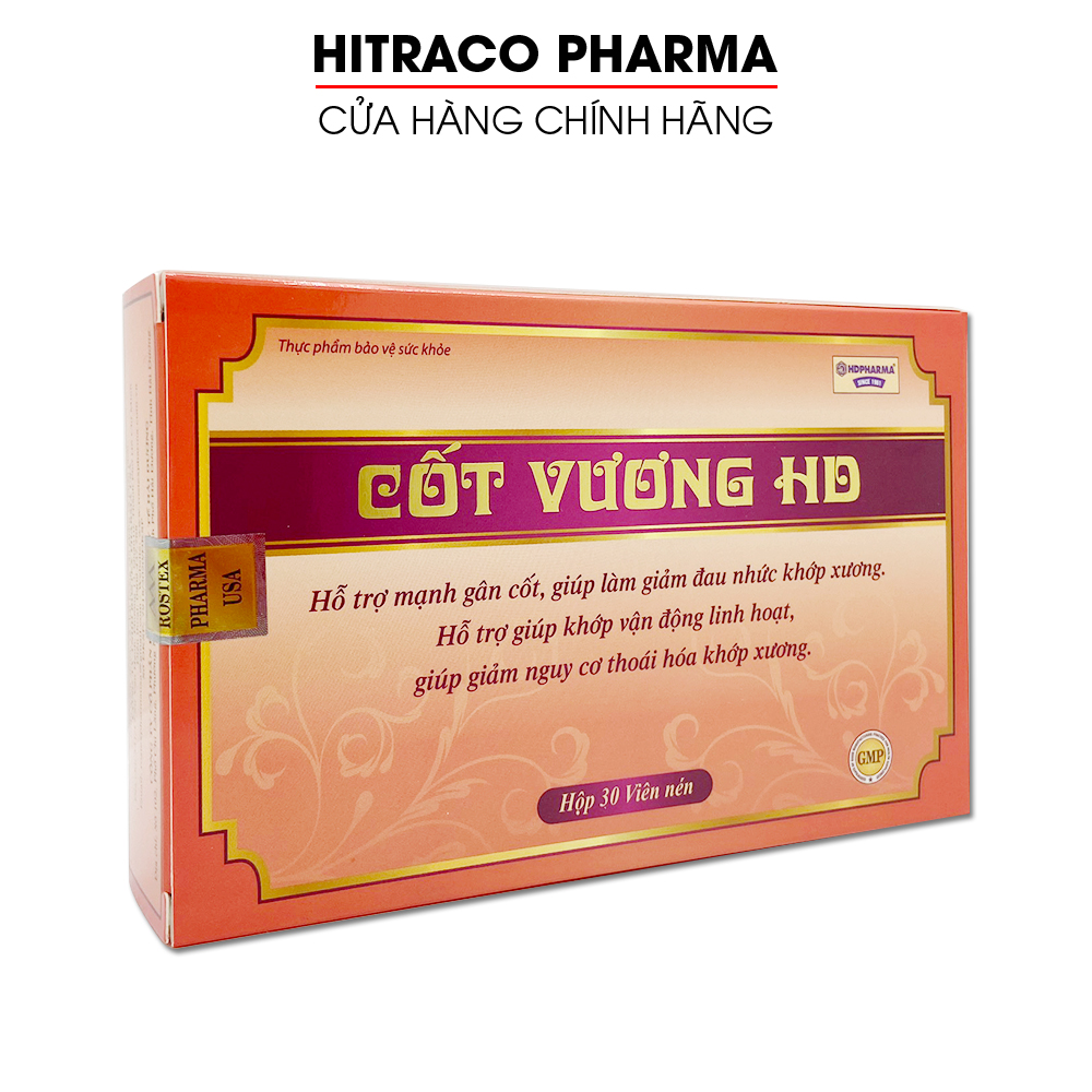 Cốt Vương HD giảm đau nhức xương khớp, mạnh gân cốt, giảm thoái hóa khớp - Hộp 30 viên - HITRACO PHARMA