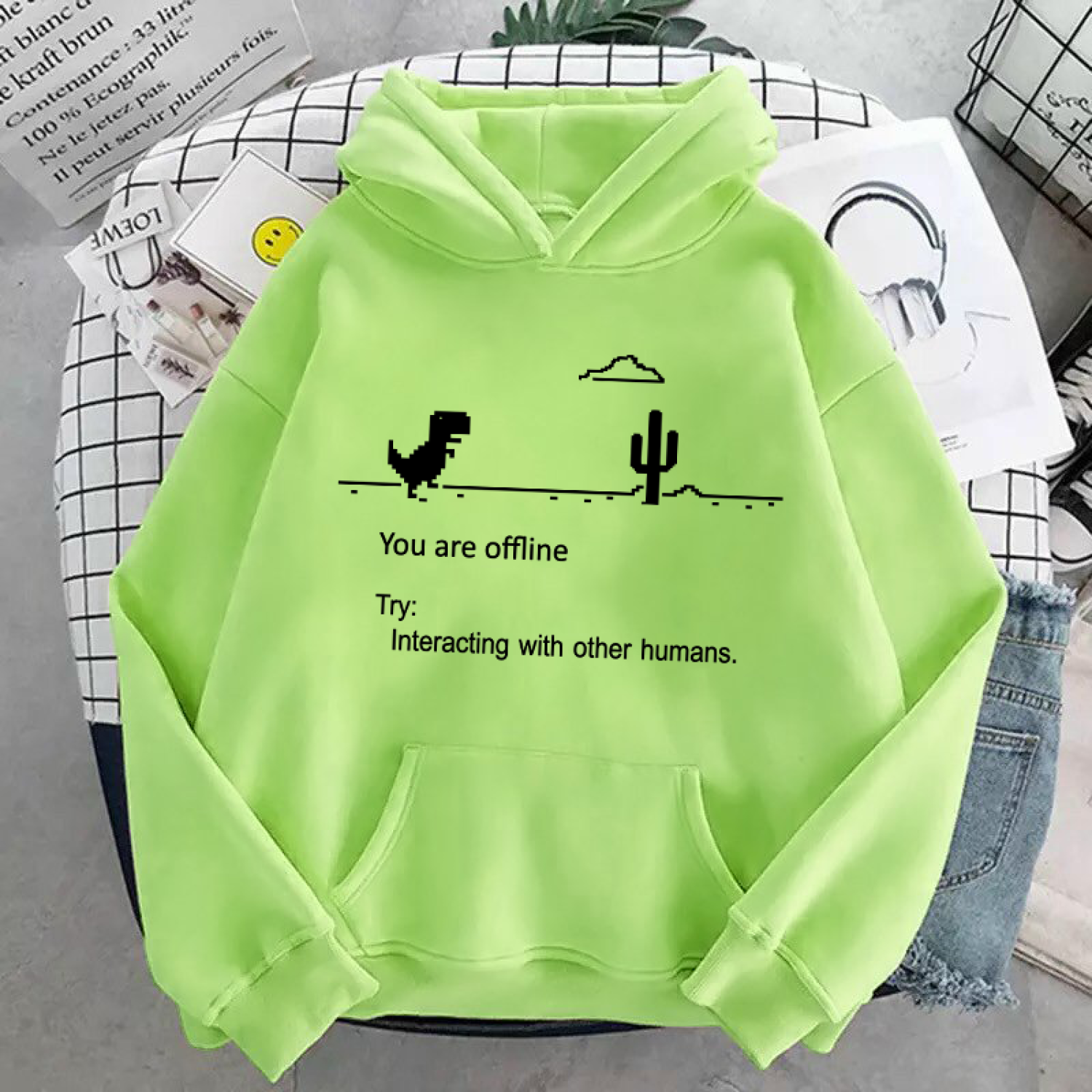 Áo hoodie unisex in hình dễ thương