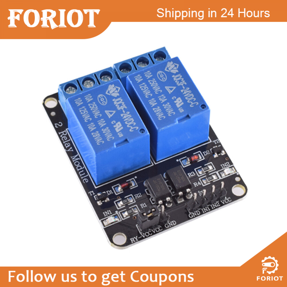 Foriot Relay Module 12V/24V Relay Board 1 Channel /2 Channel with Optocoupler Isolation Support Low Level Trigger