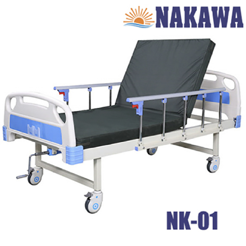 Giường bệnh nhân 1 tay quay NAKAWA NK-01,[Giá: 6.900.000], giường y tế 1 chức năng, giường bệnh viện 1 chức năng, nursing bed nhập khẩu