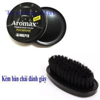 Combo Hộp Xi đánh giày màu đen Aromax Hàn Quốc + Bàn Chải Kiwi thumbnail