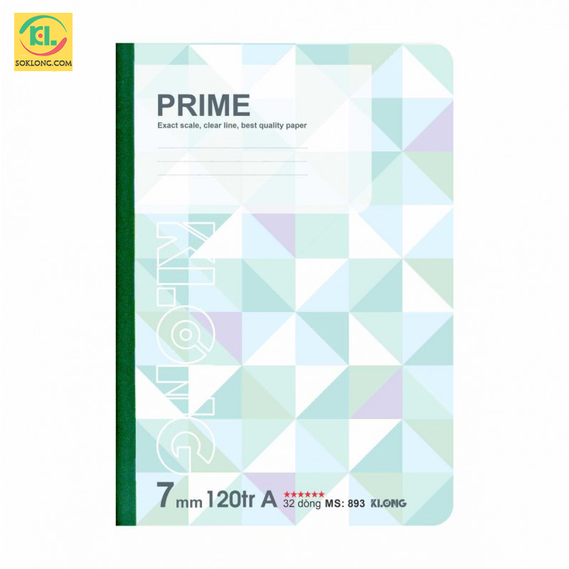 Vở Klong B5 kẻ ngang 120 trang MS 893 [Chọn Màu] Prime may dán gáy, VPP Tuệ Minh vở viết Klong