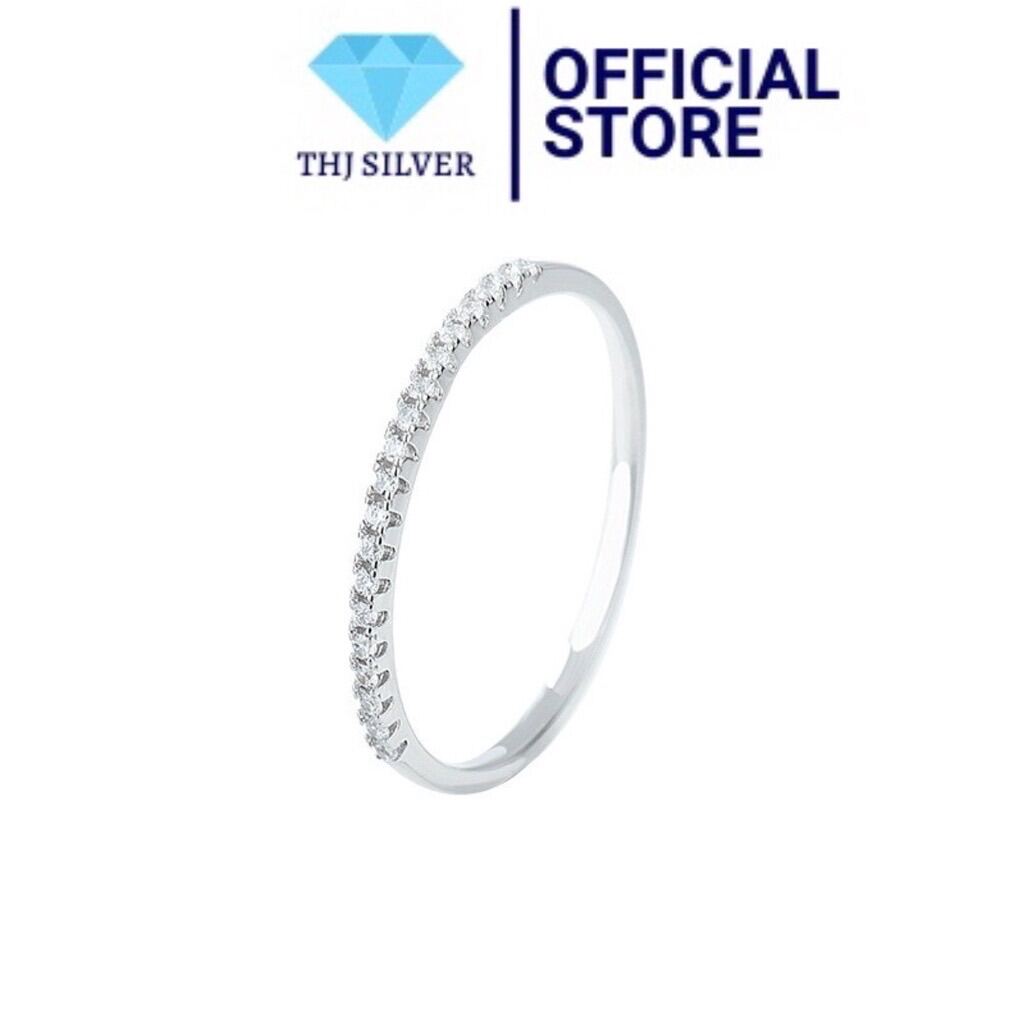 Nhẫn bạc nữ 1 hàng đá bạc ta - Nhẫn nữ bạc đẹp THJ