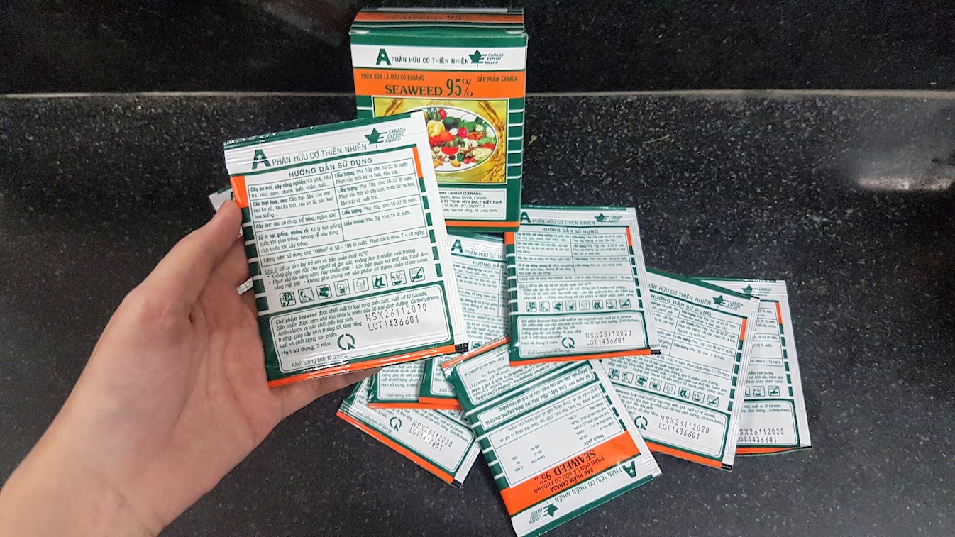 Phân bón lá hữu cơ khoáng Seaweed 1 gói. (gói=10g)